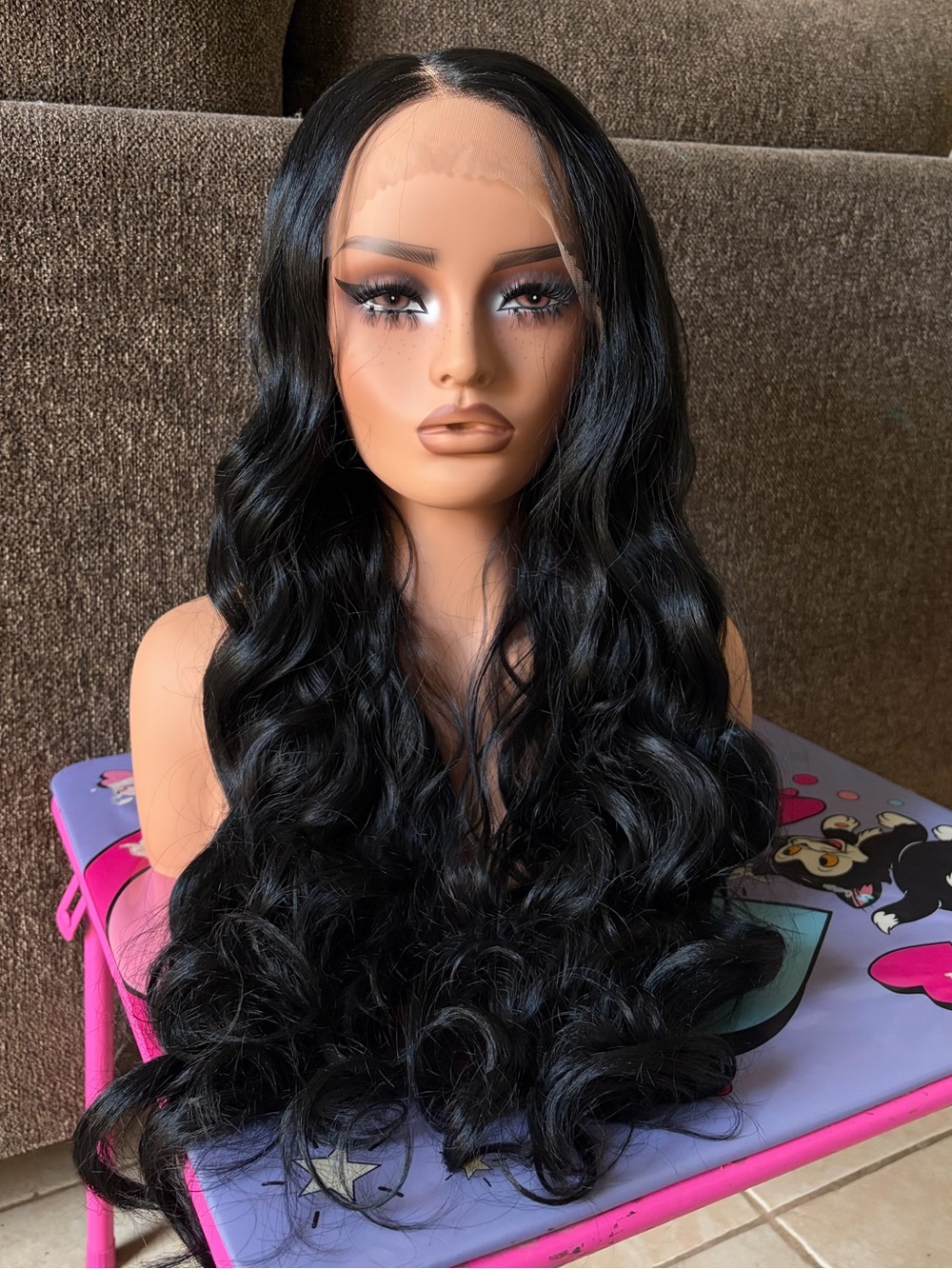 Black Long Wavy Lace Front Wig - Natural Shine 30 inch (No Offers)